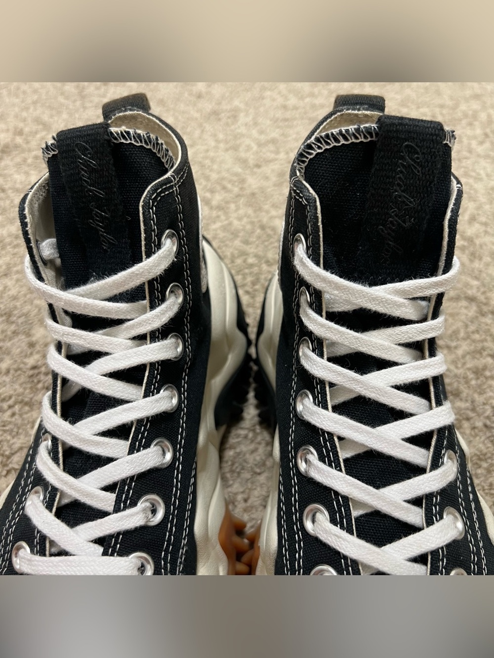 Converse Run Star Motion Platform High-Top Sneakers Black/White/Gum Size M6/W7.5 - Picture 6 of 13